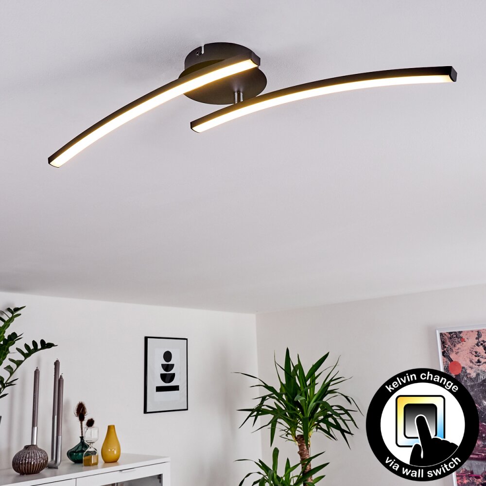 Aringa Plafondlamp LED Zwart, 1-licht main product photo