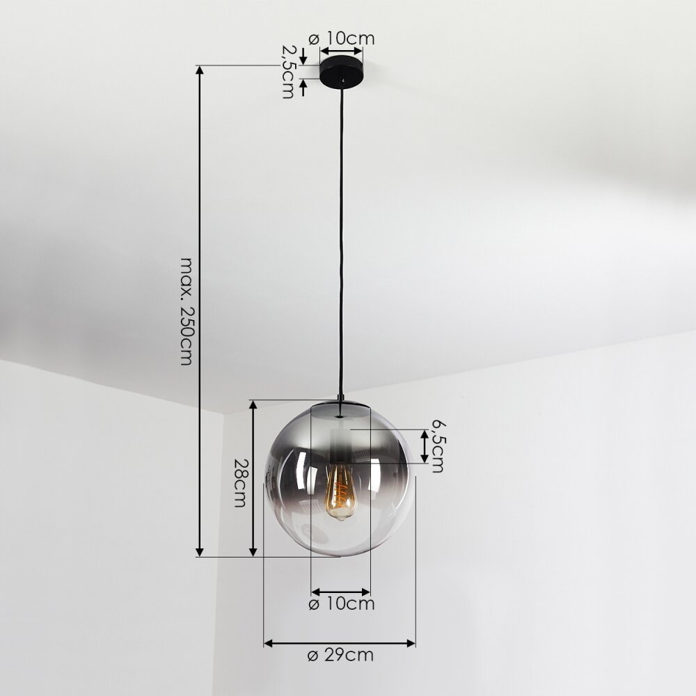 Ahanga Hanger Zwart, 1-licht