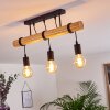 Yaak Plafondlamp Hout licht, Zwart, 3-lichts
