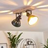 Tina Plafondlamp Hout donker, Zwart, 2-lichts