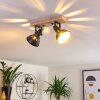 Tina Plafondlamp Hout donker, Zwart, 2-lichts
