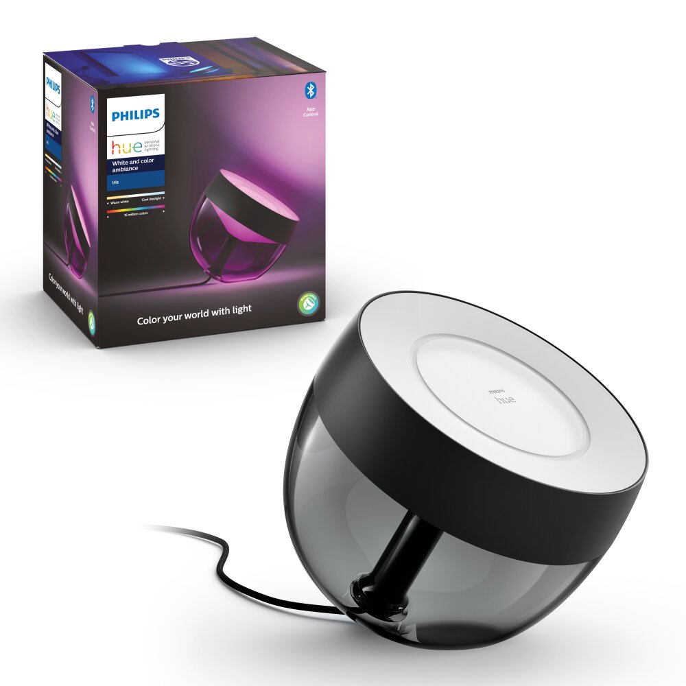 Philips Hue Ambiance White & Color Iris Tafellamp extensie LED Zwart, Transparant, Helder, 1-licht, Kleurwisselaar