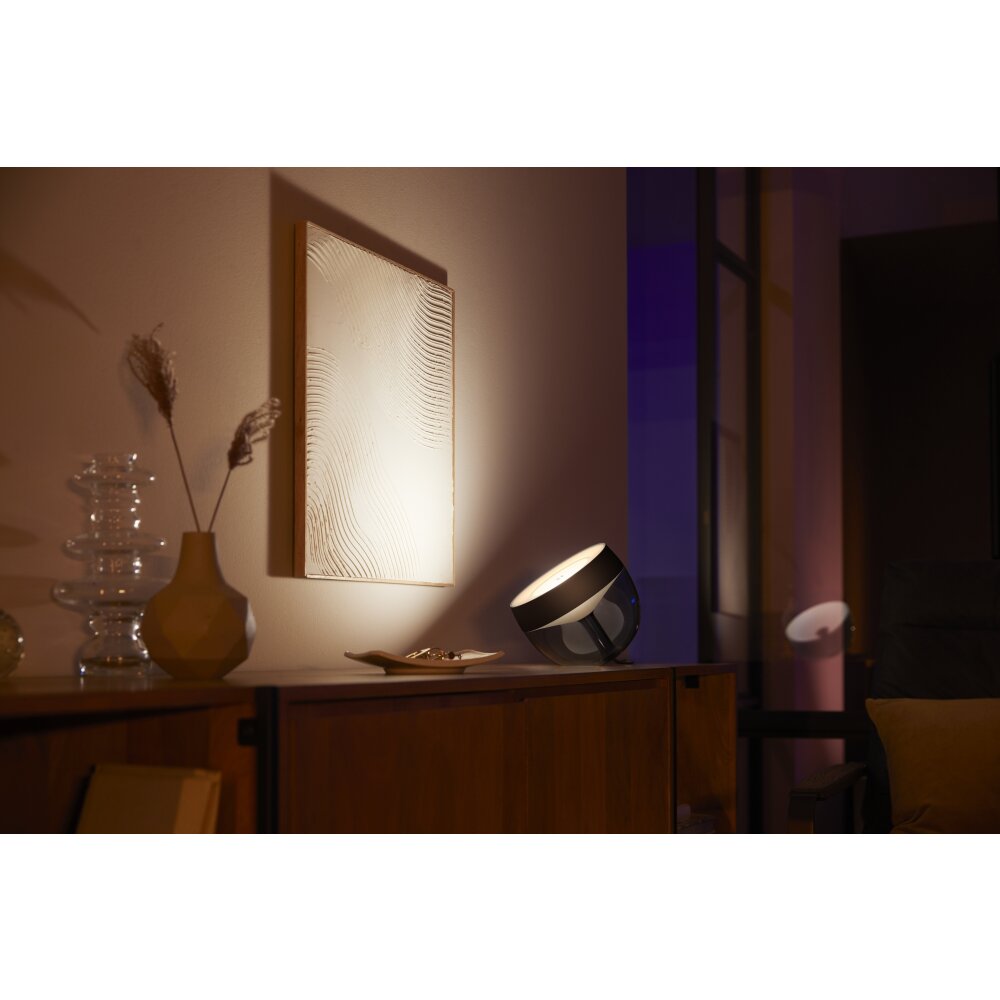 Philips Hue Ambiance White & Color Iris Tafellamp extensie LED Zwart, Transparant, Helder, 1-licht, Kleurwisselaar