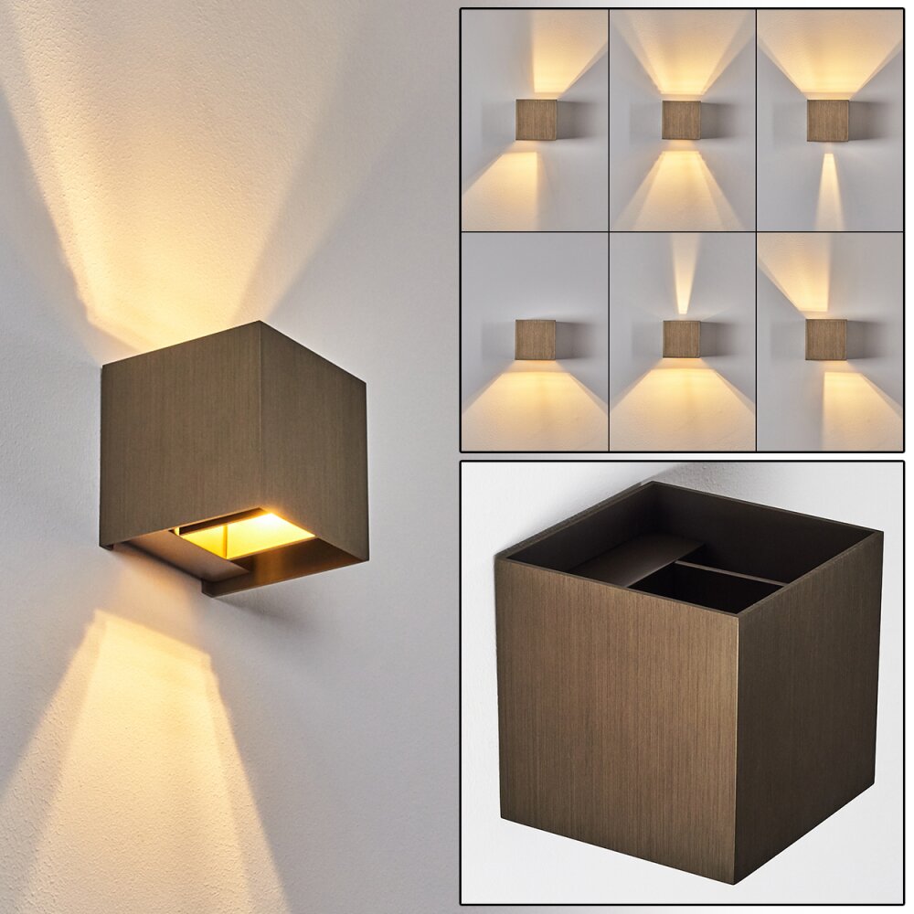 Badajoz Muurlamp LED Bruin, 1-licht main product photo
