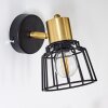 Kesao Muurlamp Messing, Zwart, 1-licht