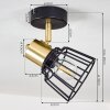 Kesao Plafondlamp Messing, Zwart, 1-licht