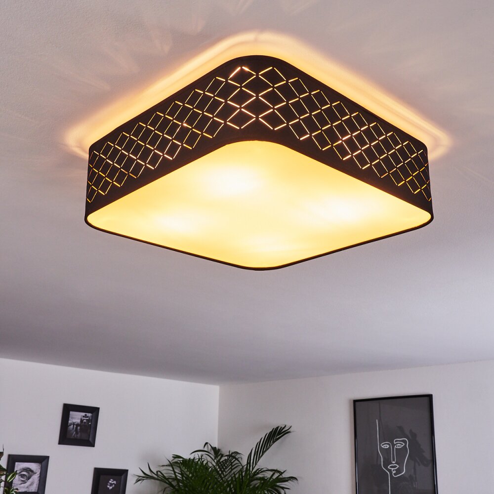 Tallaboa Plafondlamp Zwart, Wit, 1-licht main product photo