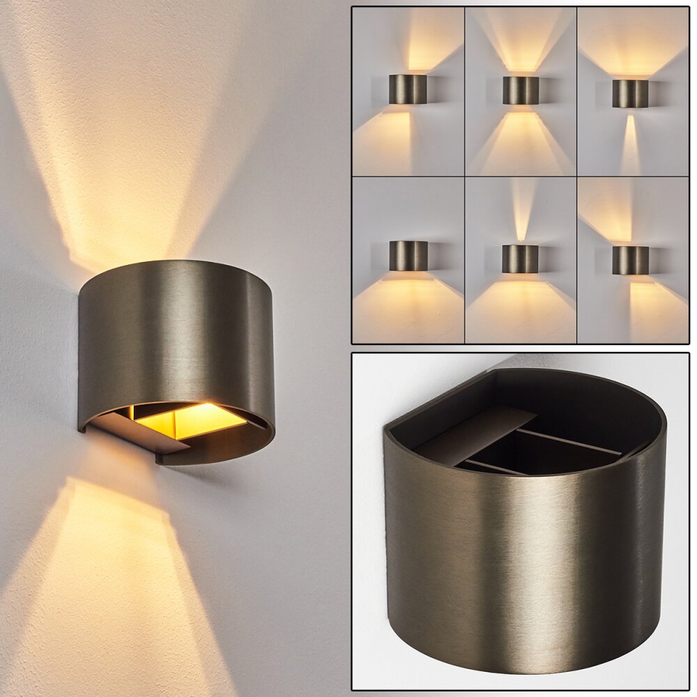 Badajoz Muurlamp LED Bruin, 1-licht main product photo