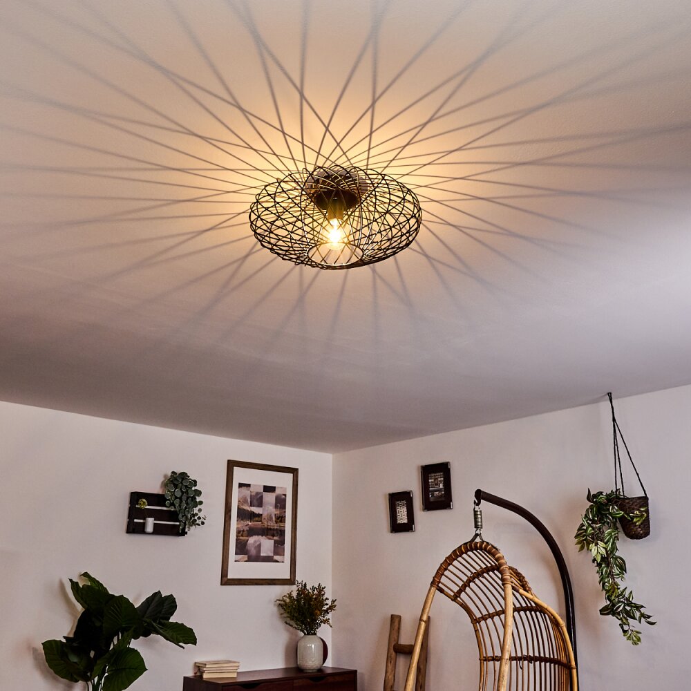 Wemude Plafondlamp Zwart-Goud, 1-licht