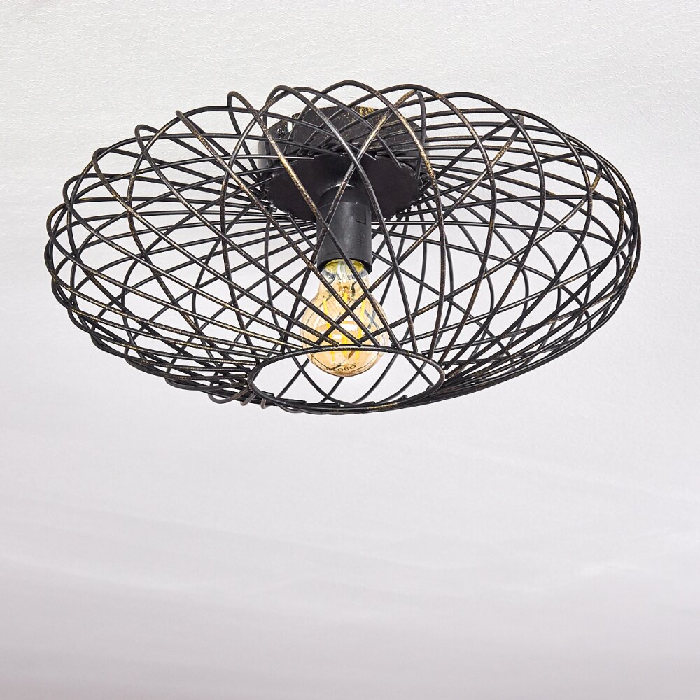 Wemude Plafondlamp Zwart-Goud, 1-licht