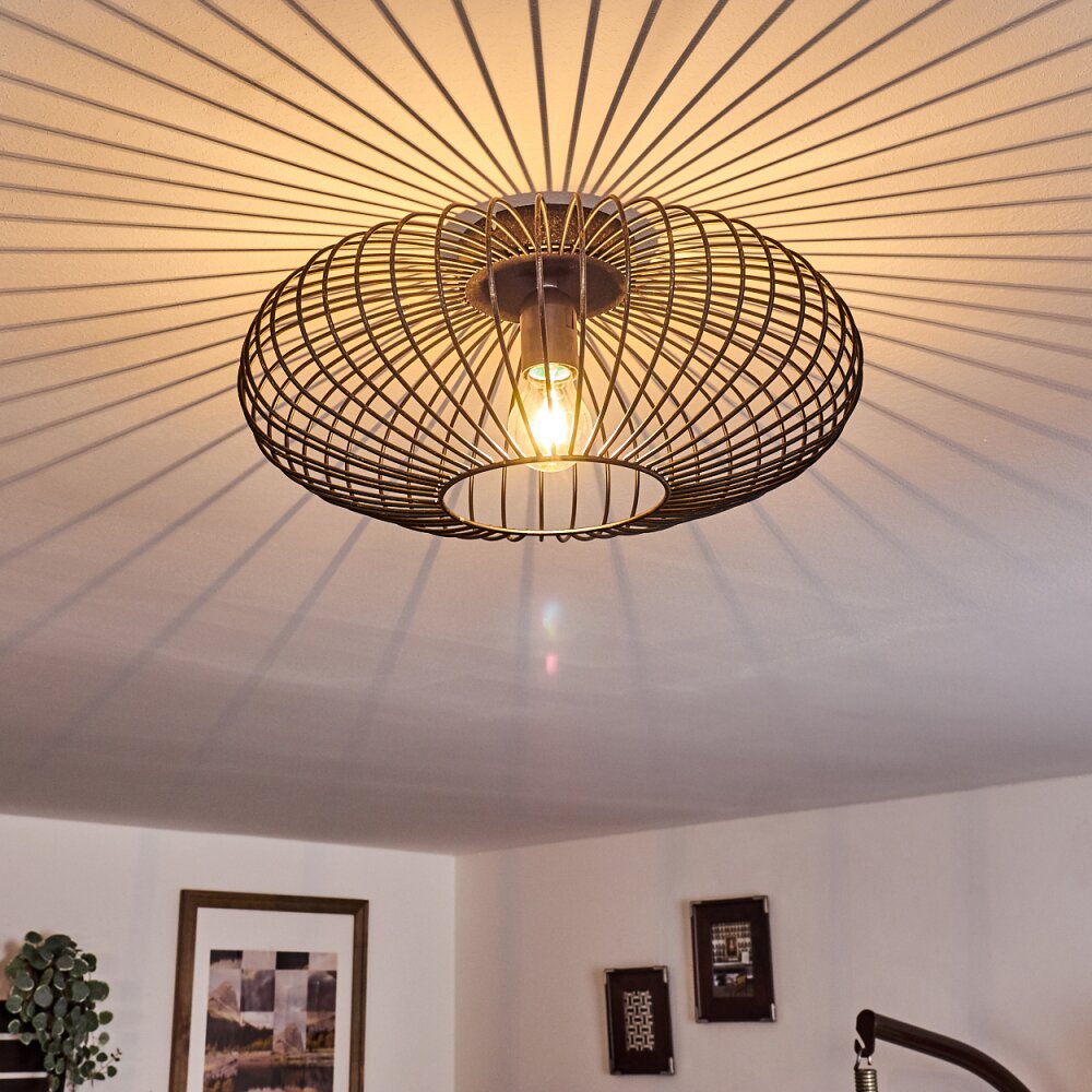 Wemude Plafondlamp Zwart-Goud, 1-licht main product photo