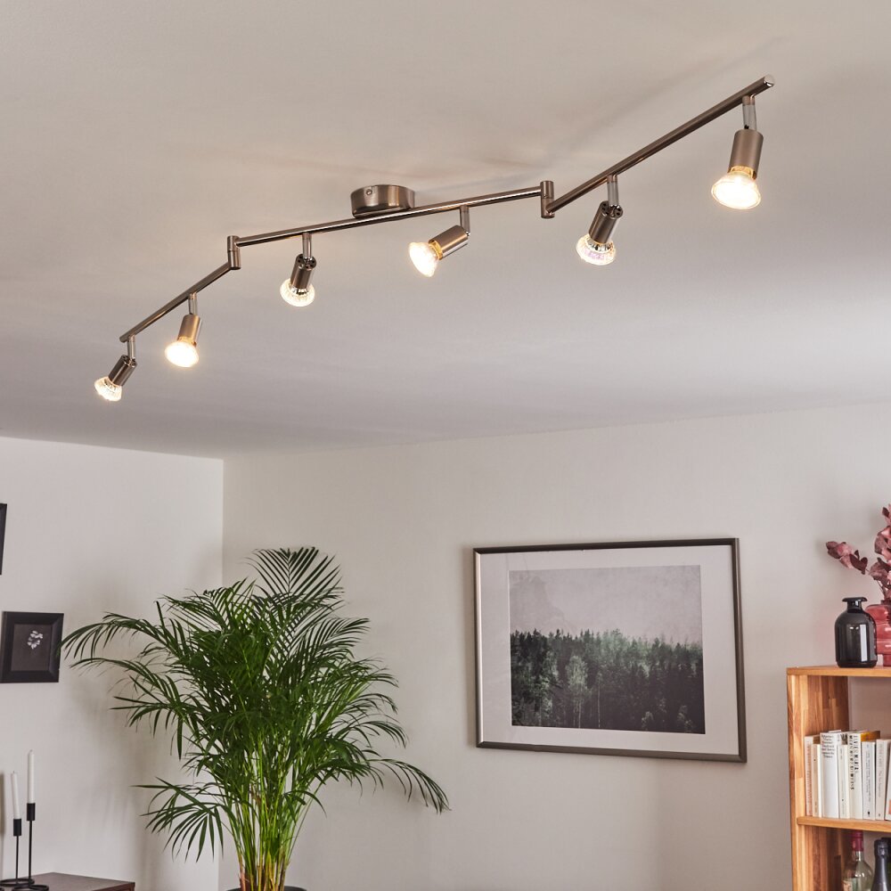 Oula Plafondlamp LED Nikkel mat, 6-lichts
