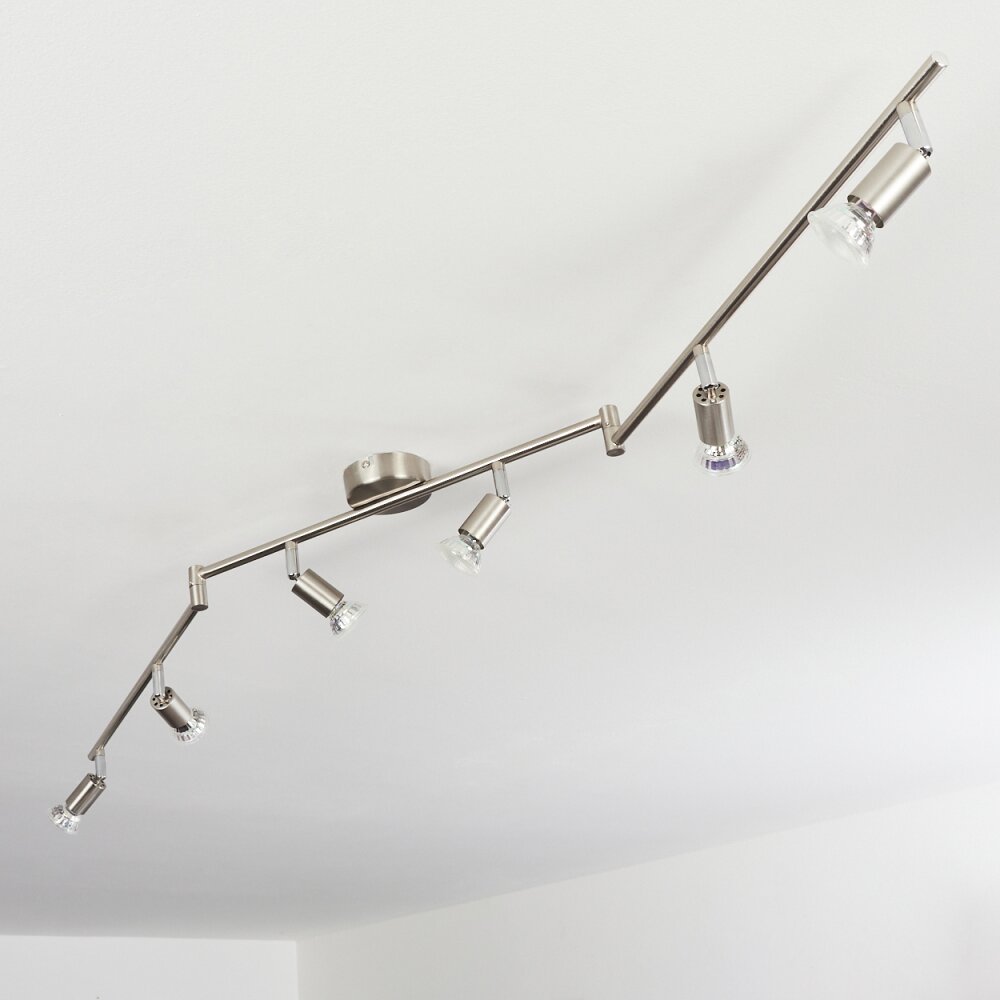 Oula Plafondlamp LED Nikkel mat, 6-lichts