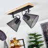 Panaguá Plafondlamp Hout licht, Zwart, 2-lichts