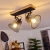 Panaguá Plafondlamp Hout licht, Zwart, 2-lichts