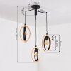 Kintore Hanglamp Zwart, 3-lichts