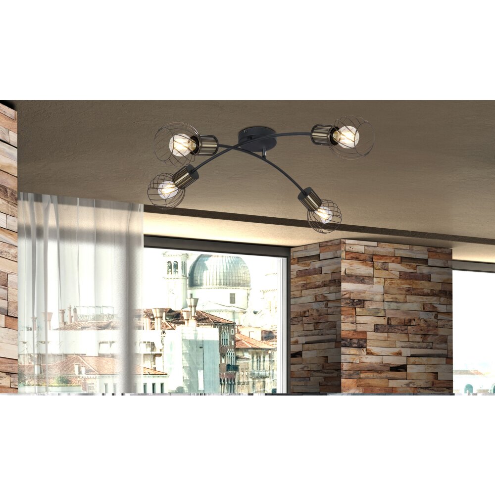 Globo ARGUSTO Plafondlamp Zwart, 4-lichts main product photo