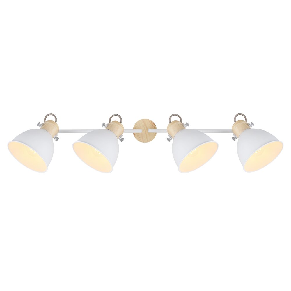 Globo WIHO Spotlamp Hout donker, Wit, 4-lichts