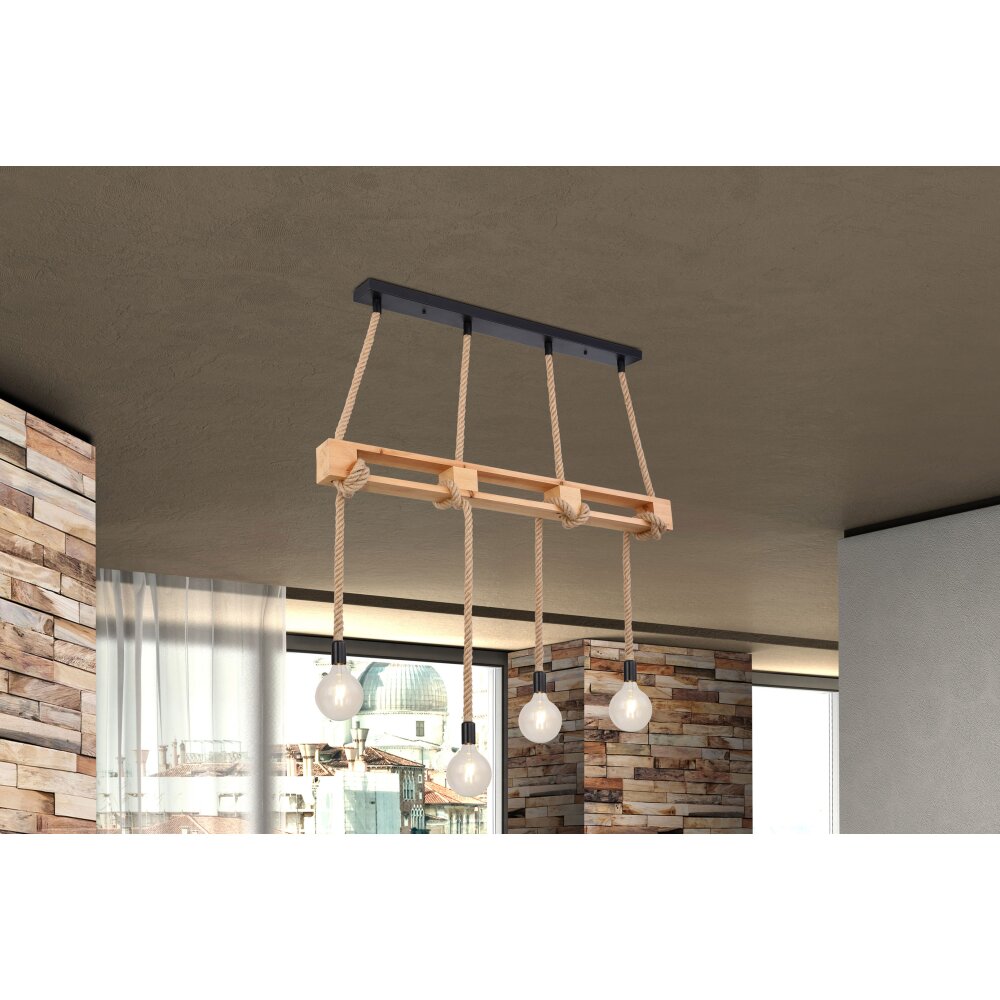 Globo ULLEU Hanger Bruin, Zwart, 4-lichts main product photo