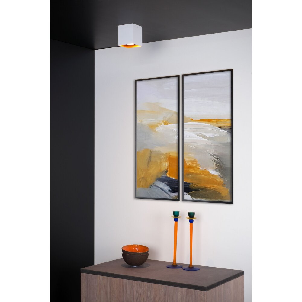 Lucide BIDO Plafondlamp Koperkleurig, Wit, 1-licht main product photo