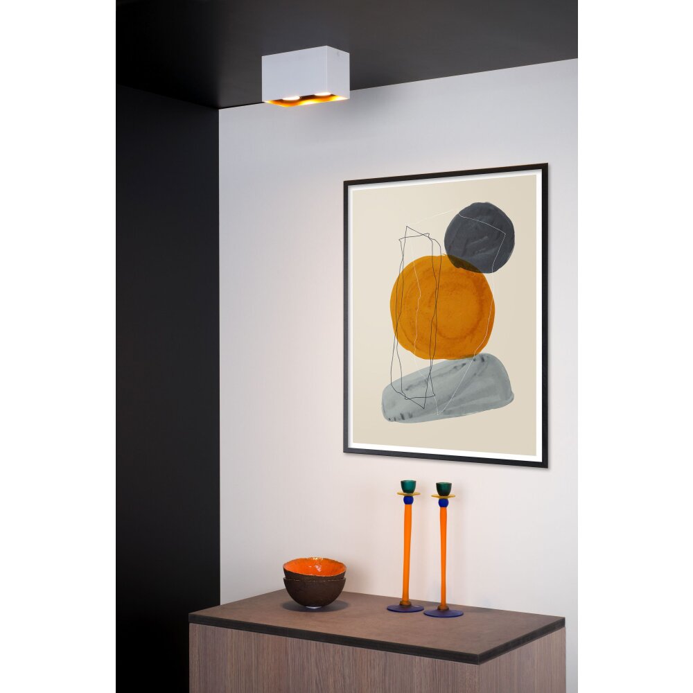 Lucide BIDO Plafondlamp Koperkleurig, Wit, 2-lichts main product photo
