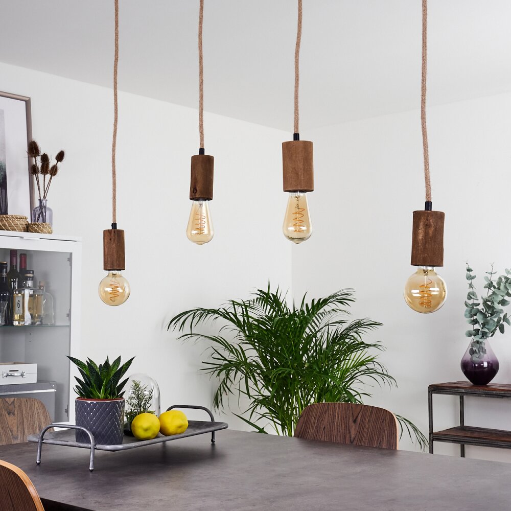 Chapana Hanglamp Bruin, Zwart, 4-lichts