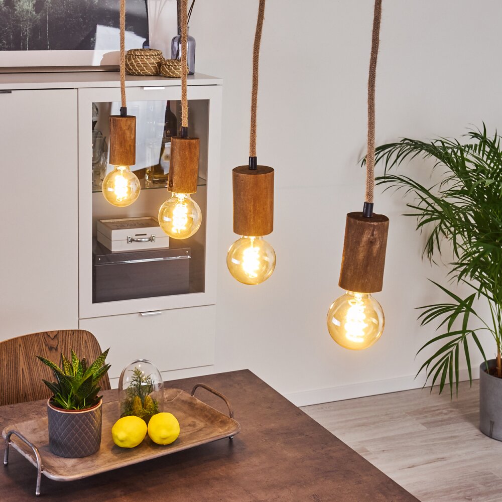 Chapana Hanglamp Bruin, Zwart, 4-lichts