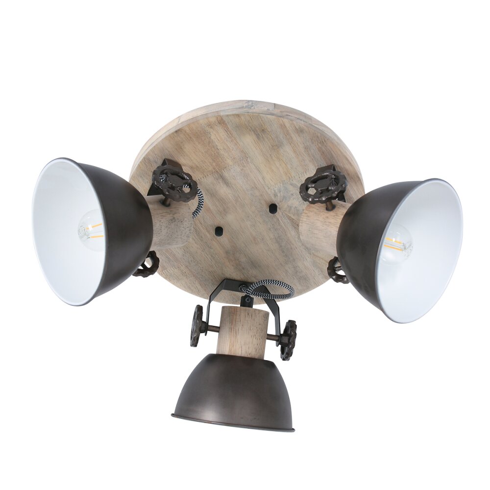 Steinhauer Gearwood Plafondlamp Antraciet, Bruin, 3-lichts