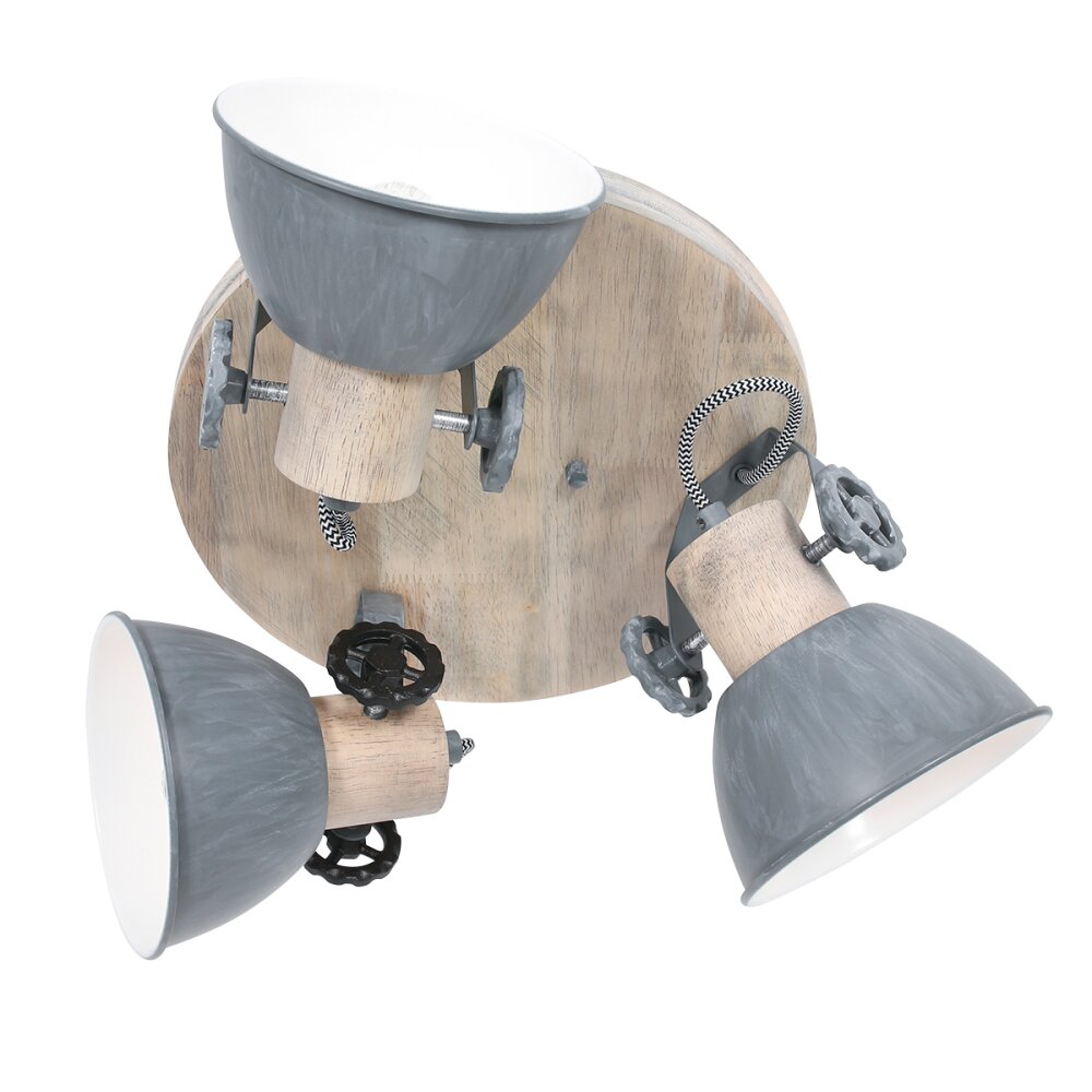 Steinhauer Gearwood Plafondlamp Bruin, Grijs, 3-lichts main product photo