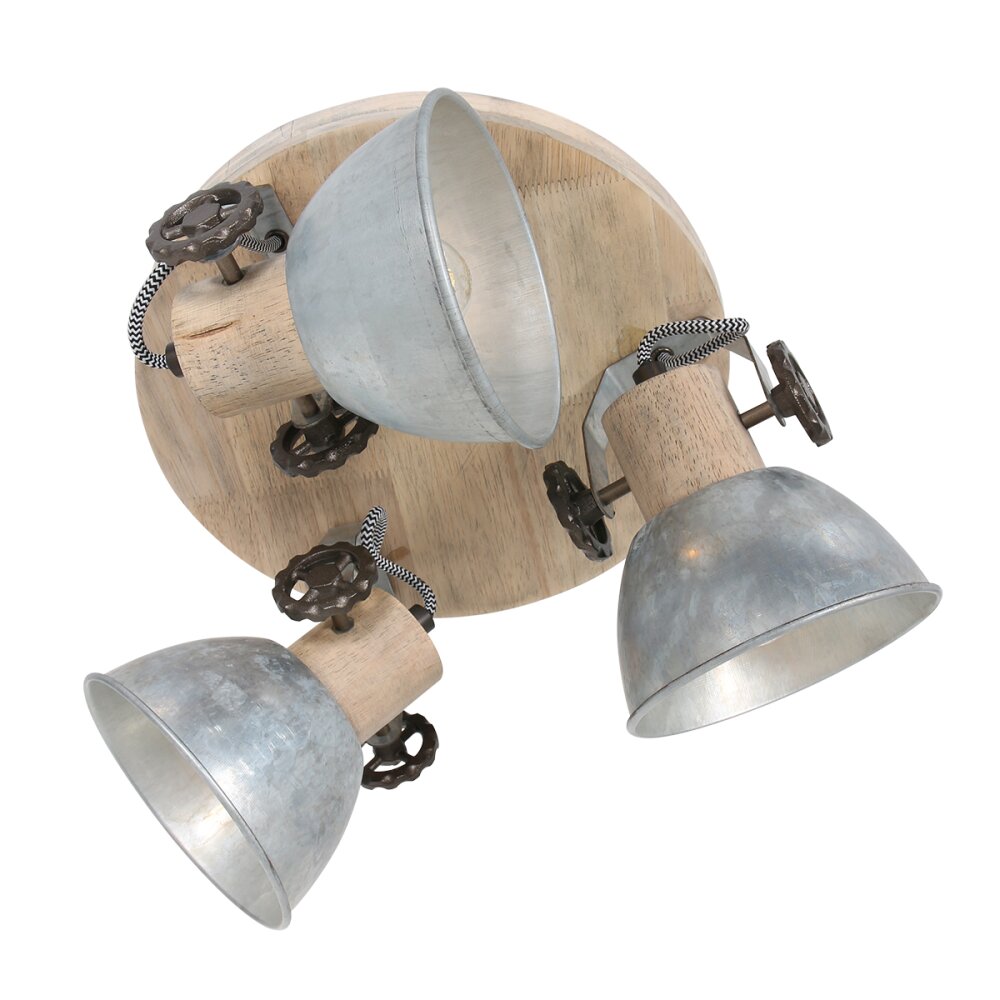 Steinhauer Gearwood Plafondlamp Bruin, Nikkel mat, 3-lichts main product photo