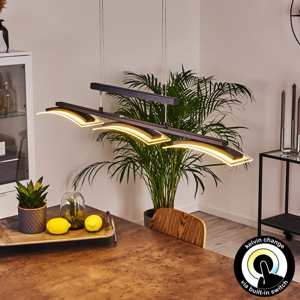 Bolonda Hanglamp LED Zwart, 3-lichts main product photo