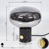 Maoro Tafellamp Grijs, Messing, Zwart, 1-licht