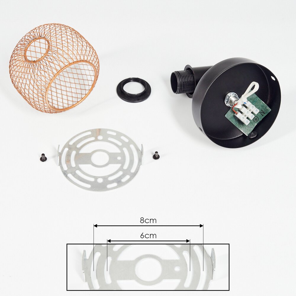 Pipisu Muurlamp Goud, Messing, Zwart, 1-licht