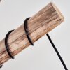 Gondo Plafondlamp Hout licht, Zwart, 6-lichts