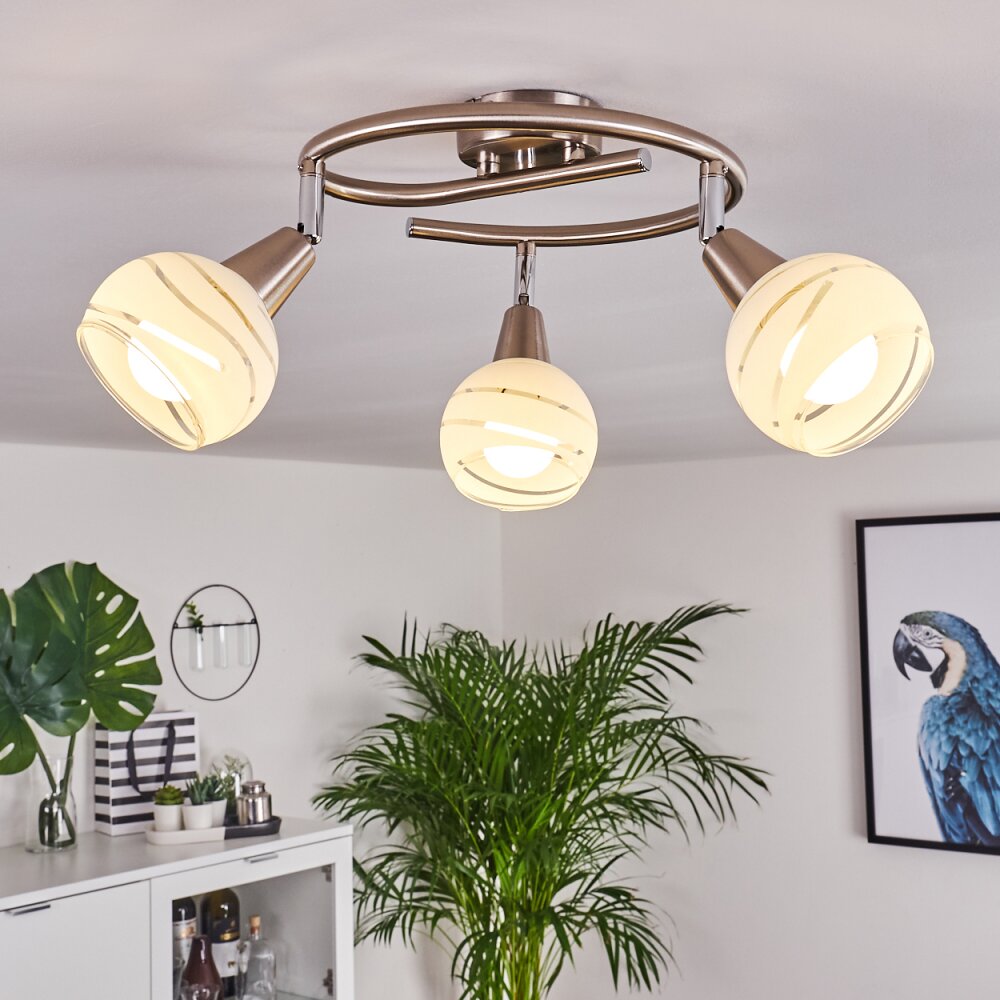 Warga Plafondlamp LED Nikkel mat, 3-lichts main product photo