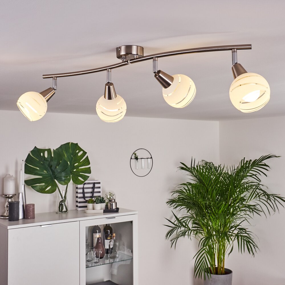 Warga Plafondlamp LED Nikkel mat, 4-lichts main product photo