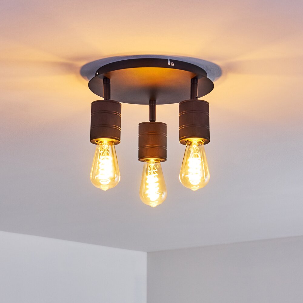 Ajaccio Plafondlamp Zwart, 3-lichts