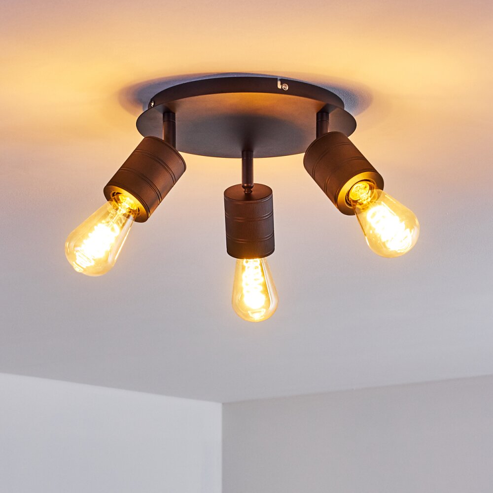 Ajaccio Plafondlamp Zwart, 3-lichts