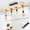 Palmetto Plafondlamp Hout licht, Zwart, 4-lichts