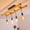 Palmetto Plafondlamp Hout licht, Zwart, 4-lichts