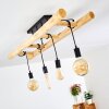 Palmetto Plafondlamp Hout licht, Zwart, 4-lichts