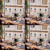 Aarhus Hanglamp Hout donker, Zwart, 4-lichts
