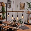 Aarhus Hanglamp Hout donker, Zwart, 4-lichts