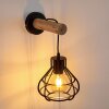 Gainesville Muurlamp Hout licht, Zwart, 1-licht