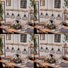 Gainesville Hanglamp Hout donker, Zwart, 4-lichts
