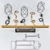 Taheramo Hanglamp Hout licht, Zwart, 3-lichts