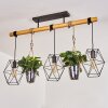 Taheramo Hanglamp Hout licht, Zwart, 3-lichts