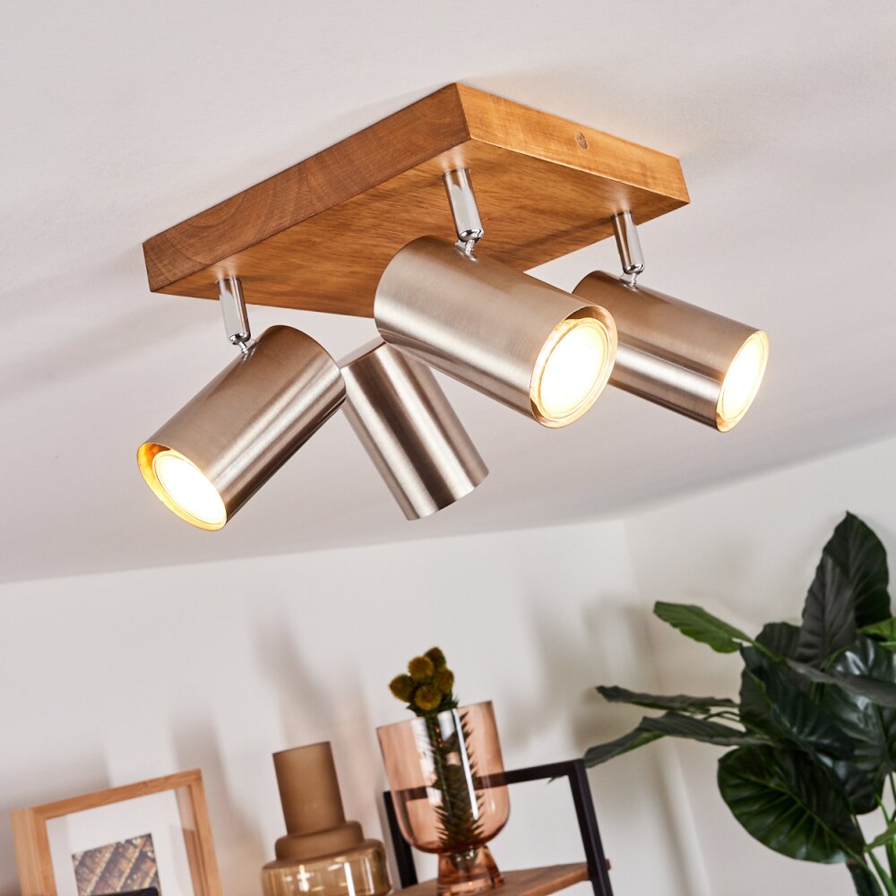 Zuoz Plafondlamp Hout licht, 4-lichts main product photo