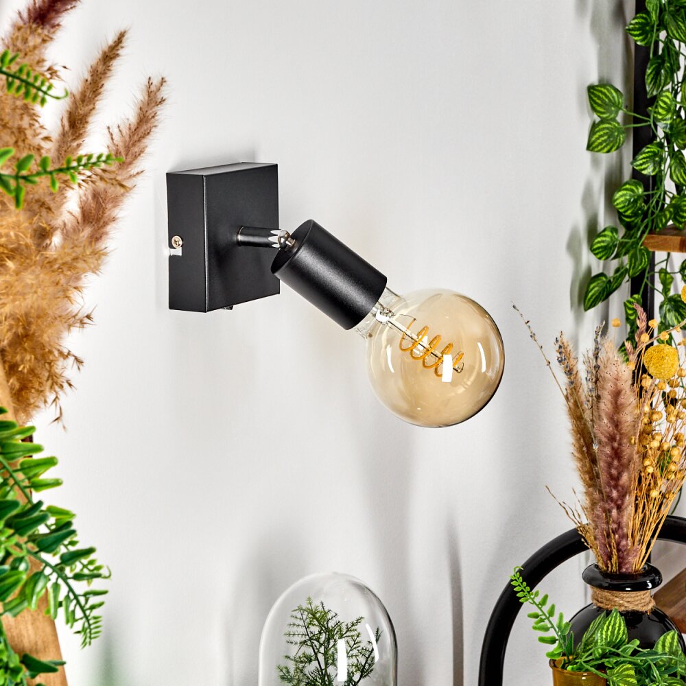 Tulla Muurlamp Zwart, 1-licht