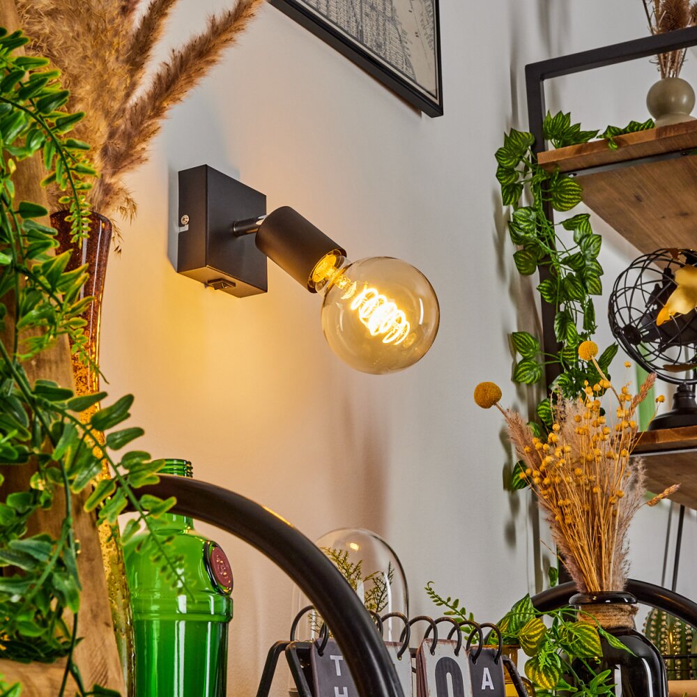 Tulla Muurlamp Zwart, 1-licht